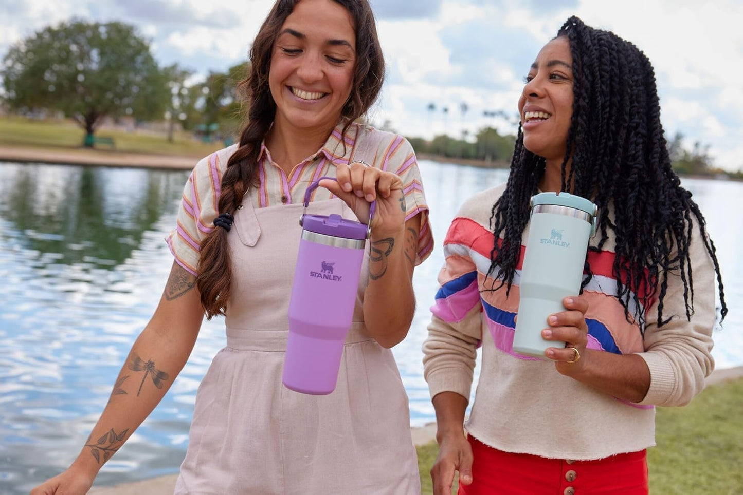 Stanley IceFlow Flip Straw Tumbler with Handle 30 oz | Twist 30 Ounces, Lilac