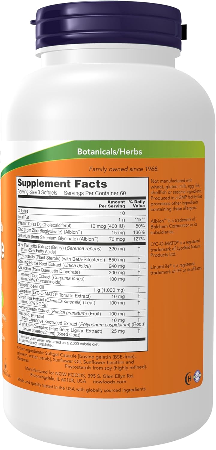 NOW Foods Supplements, Prostate Health, Clinical 180 Count (Pack of 1)