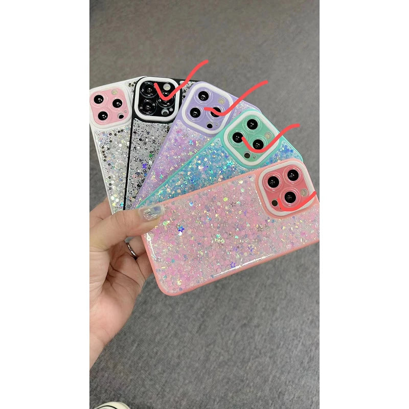 Étui à paillettes fluorescentes pour Samsung Galaxy A50