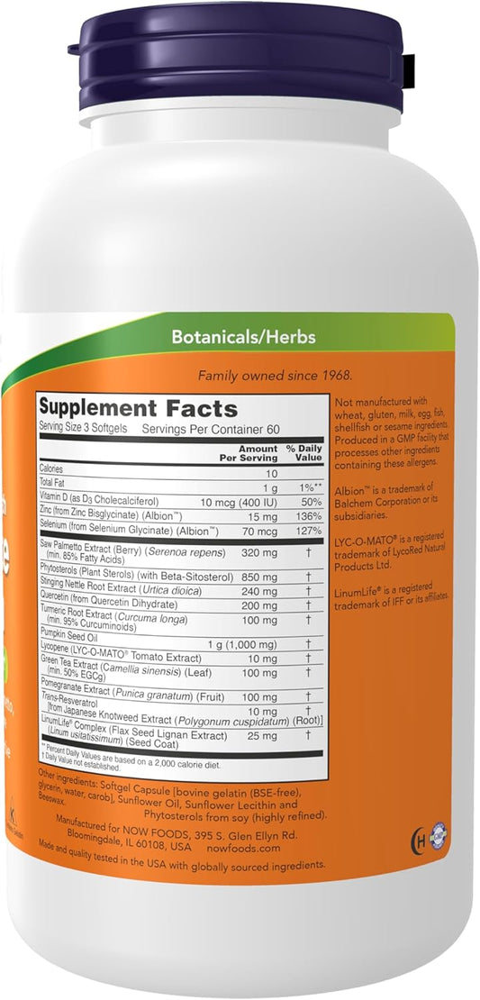NOW Foods Supplements, Prostate Health, Clinical 180 Count (Pack of 1)