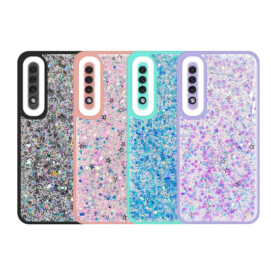 Étui à paillettes fluorescentes pour Samsung Galaxy A50